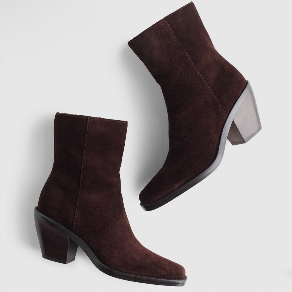 NWOB! MADEWELL Women’s The Idris Side-Zip Ankle Boot Coffee Bean Suede Size 10.5